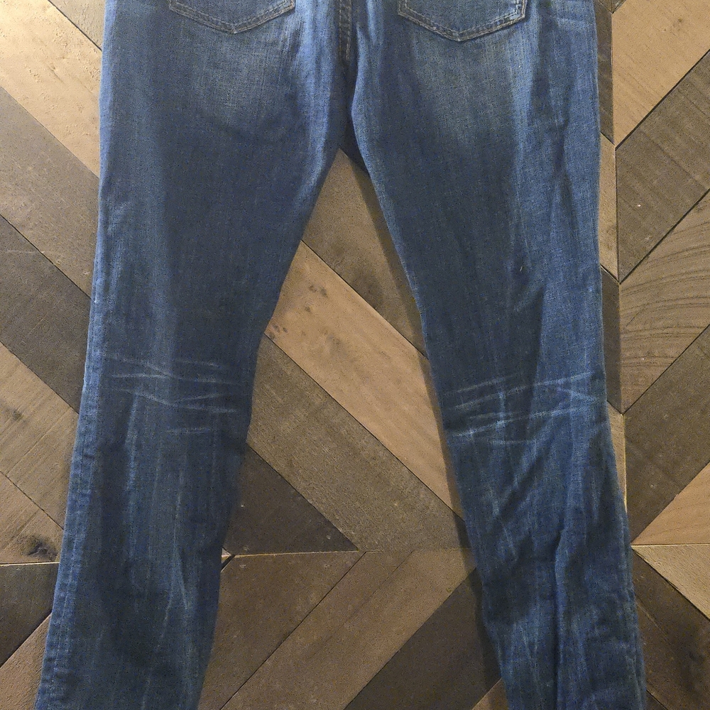Rock & Roll Cowgirl Distressed Blue Jeans with Studs - Picture 2 of 7